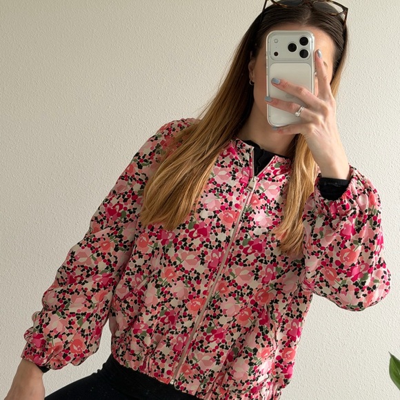 Zara Jackets & Blazers - Zara Floral Pink Women's bomber